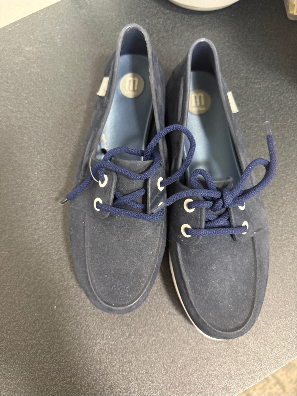 Melissa Navy Blue Lace-Up Flats